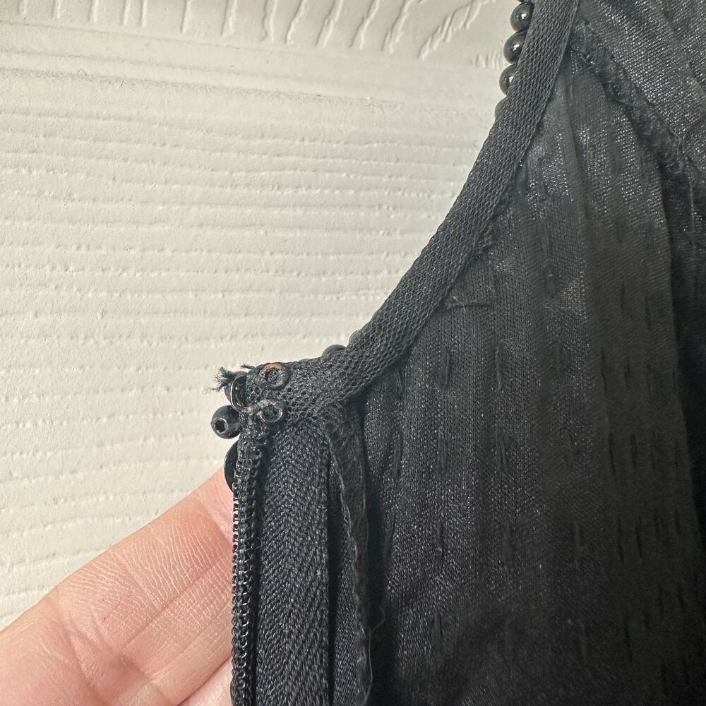 vintage 90s black sequin beaded cocktail dress size 10 evening holiday party - Picture 9 of 13